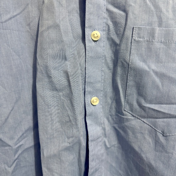 Van Heusen Men's Never Tuck Stretch Solid Blue Button Down | Slim Fit | Size S - Picture 5 of 5